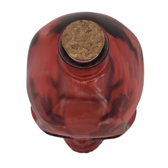 Skull Skeleton Head Red Potion Decanter with Cork Stopper - Picture 5 of 7
